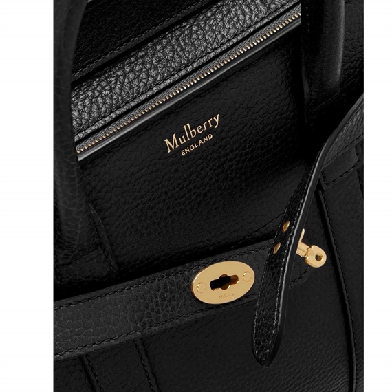 Mulberry Mini Zipped Bayswater Black Small Classic Grain